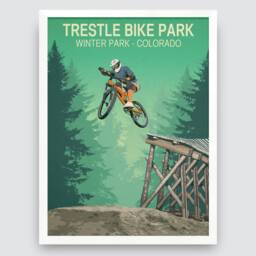 Trestle Bike Art Print, Winter Park Colorado, Mountain Poster - thumbnail 2