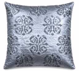 Decorative Black Floral Sofa Cushion, Laminated Pillow Cover 40x40 - thumbnail 1