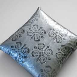 Decorative Black Floral Sofa Cushion, Laminated Pillow Cover 40x40 - thumbnail 2