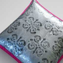 Decorative Black Floral Sofa Cushion, Laminated Pillow Cover 40x40 - thumbnail 3