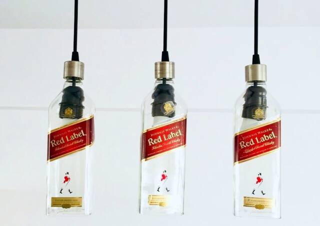 Johnnie Walker Red Label Bottle Industrial Light Fixture - Chandelier Ceiling Lamp For Home, Restaurant & Bar Island - image 1