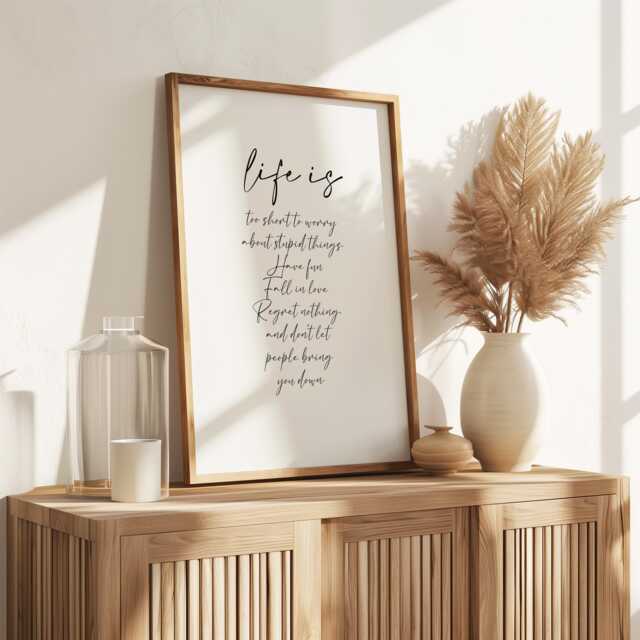 Life Is Too Short Print - Quote Prints Shelf/Wall Decor - image 1