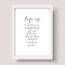 Life Is Too Short Print - Quote Prints Shelf/Wall Decor - thumbnail 2