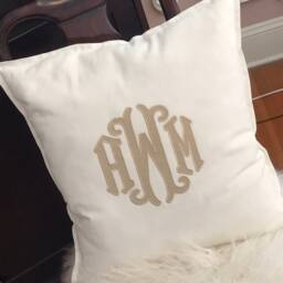 Monogrammed Applique Cotton Pillow - thumbnail 1