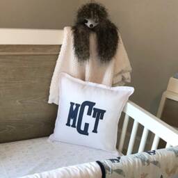 Monogrammed Applique Cotton Pillow - thumbnail 2