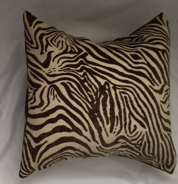 Animal Print Pillow, Zebra Pillow Cover, Raise Chenille Brown Print, Cheetah Pillow, Print Pillow, Safari Animal Jungle - image 1