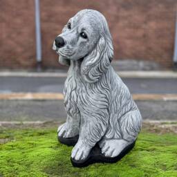 Stone Cocker Spaniel Figurine Outdoor Sculpture Concrete Dog Statue Cement Pet Decoration Memorial Ornament Dog Lover Gift - thumbnail 1