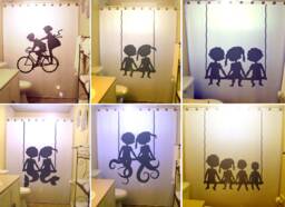 Brother Sister Children Kids Shower Curtain For Siblings Shared Bathroom