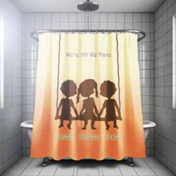Brother Sister Children Kids Shower Curtain For Siblings Shared Bathroom - thumbnail 3