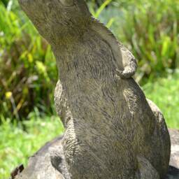 Mother & Baby Moon Gazing Hare Stone Garden Ornaments - thumbnail 3