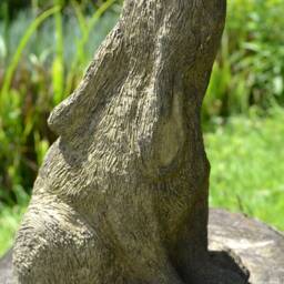 Mother & Baby Moon Gazing Hare Stone Garden Ornaments - thumbnail 2