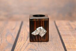 Dachshund - Wooden Candlestick With Dog, Souvenir, Decoration, Limited Edition, Collection - thumbnail 1