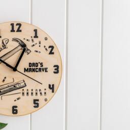 Personalised Diy Wall Clock - Shed, Garage & Man Cave Gift- Tool Present For Dad - thumbnail 4