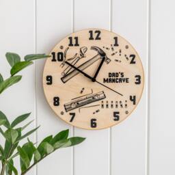 Personalised Diy Wall Clock - Shed, Garage & Man Cave Gift- Tool Present For Dad - thumbnail 2