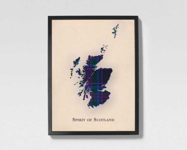 Clan Spirit Of Scotland Scottish Tartan Map - Family Wall Decor, Ready To Hang - image 1