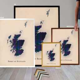 Clan Spirit Of Scotland Scottish Tartan Map - Family Wall Decor, Ready To Hang - thumbnail 3
