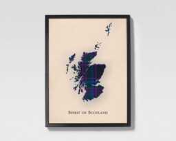 Clan Spirit Of Scotland Scottish Tartan Map - Family Wall Decor, Ready To Hang - thumbnail 1