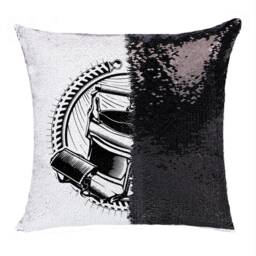 Personalized Two Photos Pillow Cover - Custom Company Logo Sequin For Small Business - thumbnail 3