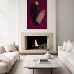 Burgundy Abstract Digital Download - Modern Art Print Unique Wall Decor & Home Artwork - thumbnail 2