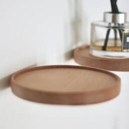 Anaan Coracle Floating Shelf Wood Round Wall Mounted Showcase Hanging Planter Storage Wooden Decoration Set Of 2 - thumbnail 3