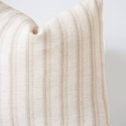 Handmade Hmong Hemp Pillow Cover Neutral Striped Lumbar - thumbnail 2