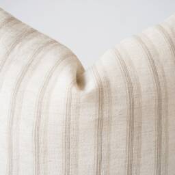 Handmade Hmong Hemp Pillow Cover Neutral Striped Lumbar - thumbnail 3