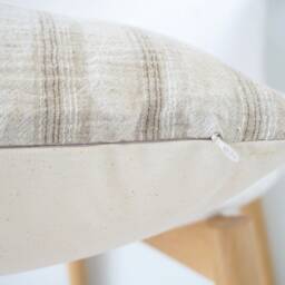 Handmade Hmong Hemp Pillow Cover Neutral Striped Lumbar - thumbnail 4