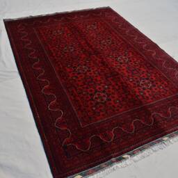 Handwoven Afghan Bukhara Rug Turkmen Wool Carpet, Boho Decor - 7.11 X 5.6 Ft - thumbnail 2