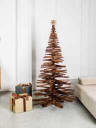 Unusual Brown Xmas Tree, Spiral Pallet Holiday Wood Creative Family Farmhouse Wooden Decor - thumbnail 1