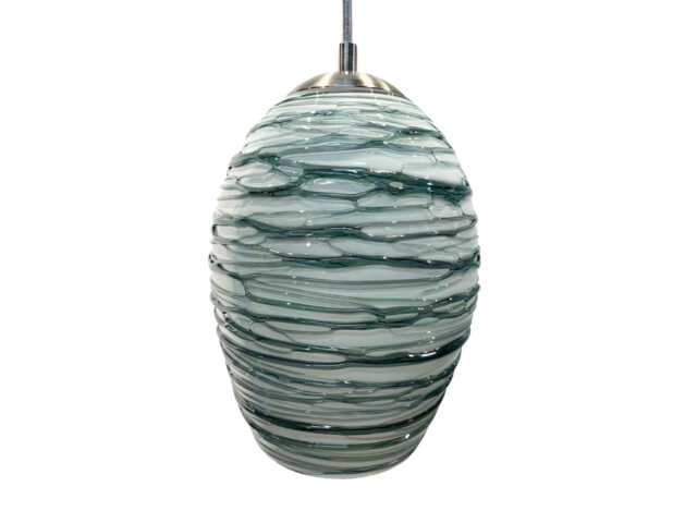 Blue/Green Hand Blown Glass Pendant Light - Stella Style Ready-Made - image 1