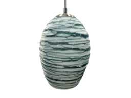 Blue/Green Hand Blown Glass Pendant Light - Stella Style Ready-Made - thumbnail 1