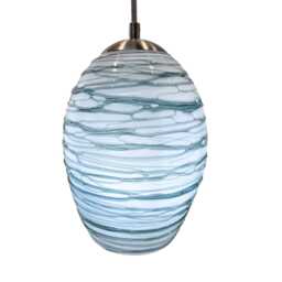 Blue/Green Hand Blown Glass Pendant Light - Stella Style Ready-Made - thumbnail 3