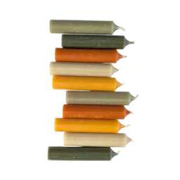 10 Mixed Short Dinner Candles - Warm Autumn Colours Golden Hygge - thumbnail 2