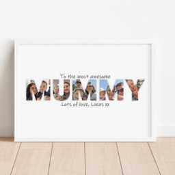 Personalised Mummy Photo Collage, Framed Print, Image Within Words, Custom Design Print For Mum, Gifts - thumbnail 3