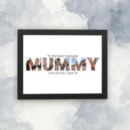 Personalised Mummy Photo Collage, Framed Print, Image Within Words, Custom Design Print For Mum, Gifts - thumbnail 2