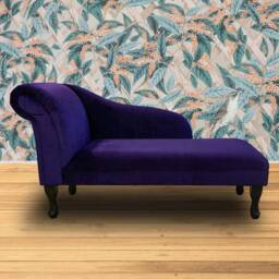 Handmade Amethyst Velvet Chaise Longue - thumbnail 3
