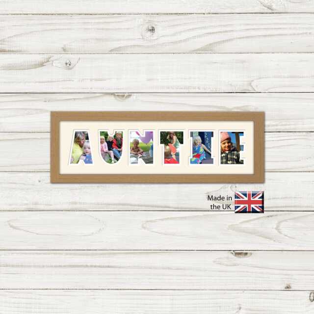 Auntie Photo Frame Custom Name Gift, Wall Decor - 24x8 Inches - image 1