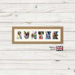 Auntie Photo Frame Custom Name Gift, Wall Decor - 24x8 Inches - thumbnail 1