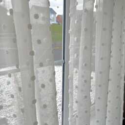 Custom Curtains White Pom Dots Net Sheer Voile Curtain For Bedroom Living Room - thumbnail 3