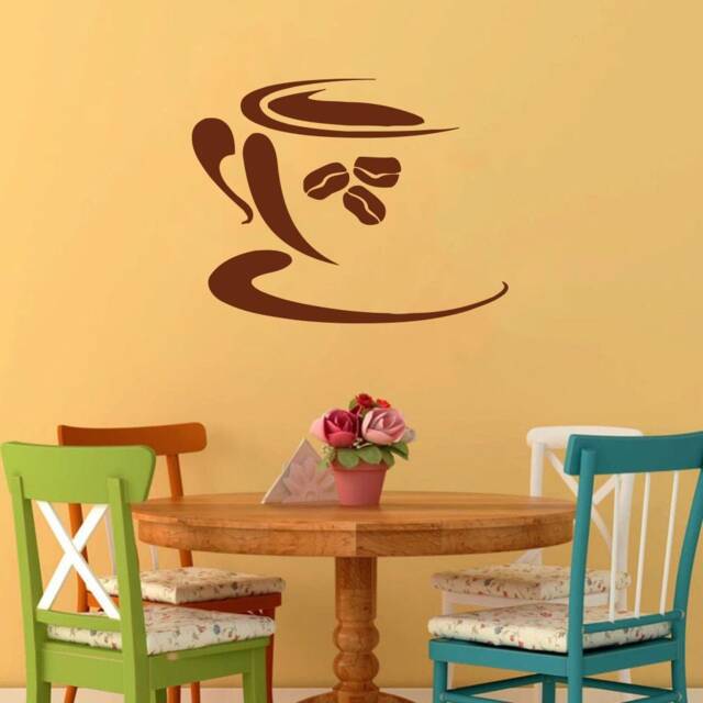 Coffee Cup Wall Decal Removable Vinyl Bean Sticker 1720 - image 1