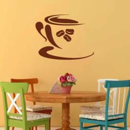 Coffee Cup Wall Decal Removable Vinyl Bean Sticker 1720