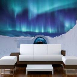 Northern Lights Wall Decal Eskimo Winter Dwelling Removable Wallpaper For Living Room Winter Igloo Self-Adhesive Peel/stick Mural - thumbnail 3