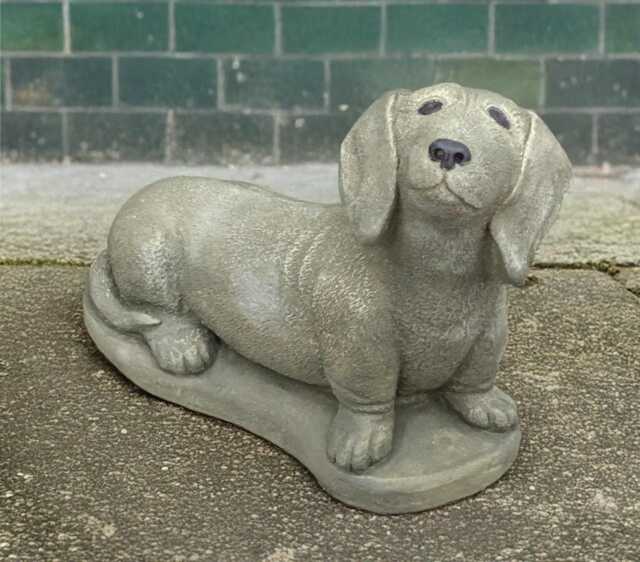 Concrete Dachshund Statue Stone Dog Garden Sculpture Outdoor Puppy Decoration Memorial Pet Ornament Cement Art Dachshund Lover Gift - image 1