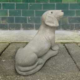 Concrete Dachshund Statue Stone Dog Garden Sculpture Outdoor Puppy Decoration Memorial Pet Ornament Cement Art Dachshund Lover Gift - thumbnail 3