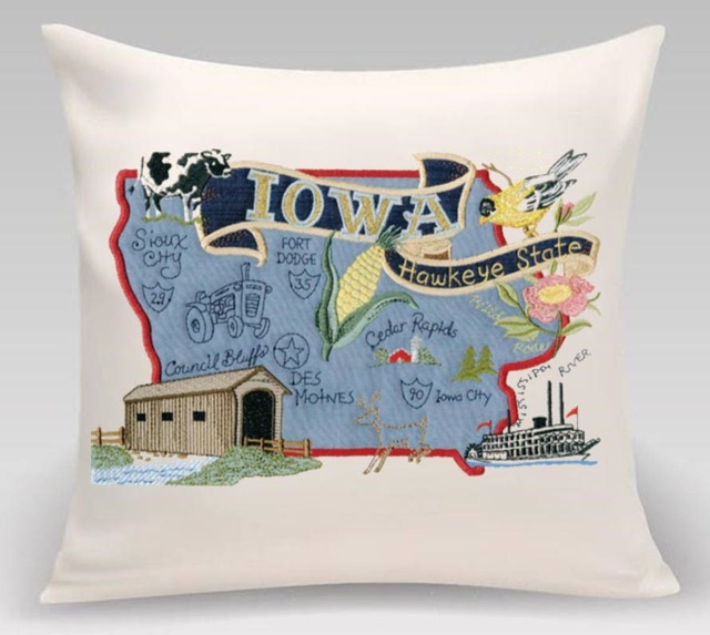 Iowa State Pillow With Feather Insert - image 1