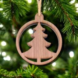 Christmas Tree Shaped Decoration - Wood & Acrylic Option - Bespoke Shapes Sizes Made - thumbnail 2