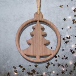Christmas Tree Shaped Decoration - Wood & Acrylic Option - Bespoke Shapes Sizes Made - thumbnail 3