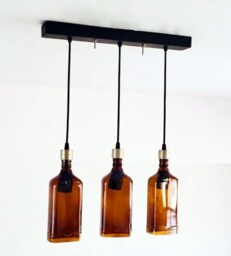 Ballantines Finest Bottle Light Chandelier Fixture - Ceiling Lamp Condo & Kitchen