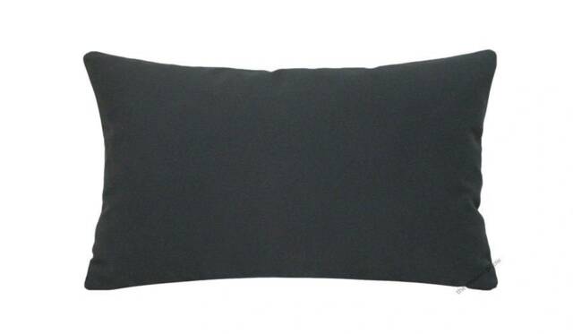 Charcoal Gray Solid Decorative Throw Pillow Cover/Case Cushion Cotton 12x18 - image 1