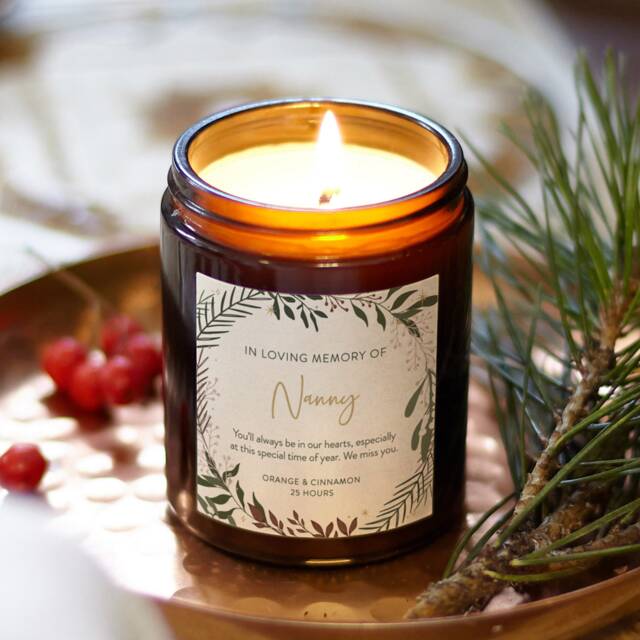 Personalised Memorial Candle in Loving Memory Gift, Soy Wax, Apothecary Jar - image 1